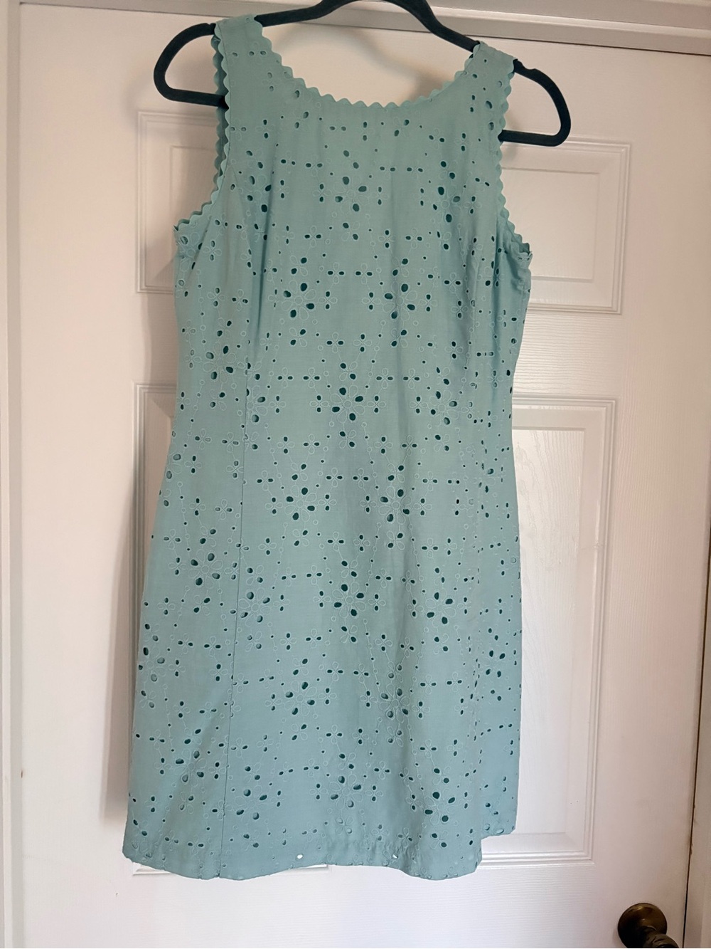 LOFT Mint Eyelet Shift Mini Dress - Picture 3 of 8